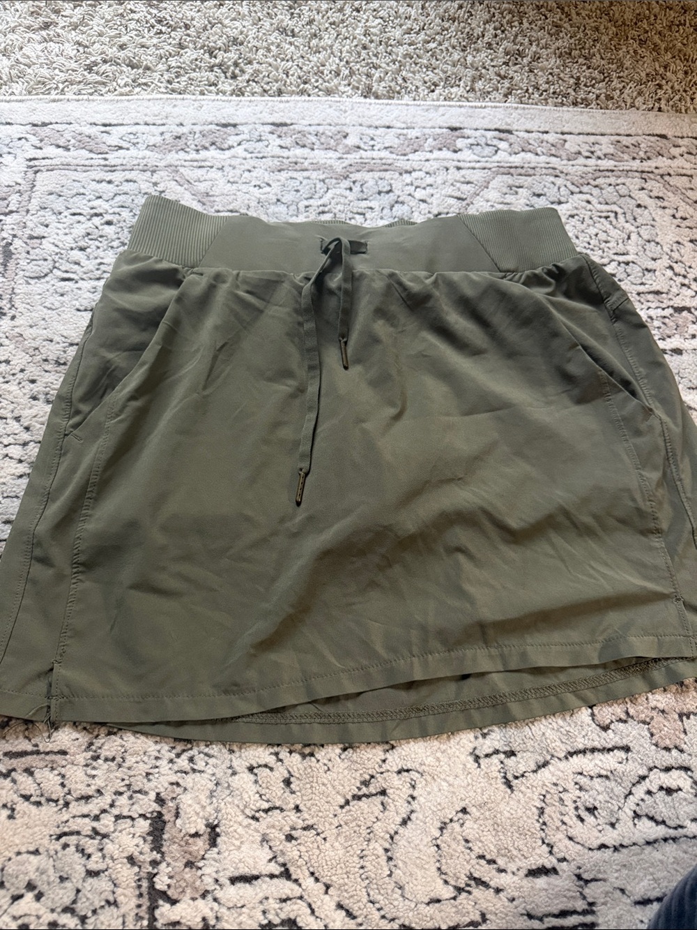 Women’s Olive Green Pull-On Skort with Drawstring